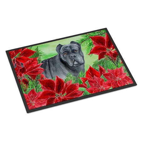 Carolines Treasures Cane Corso Poinsettas Indoor or Outdoor Mat - 18 x 27 in. CK1342MAT